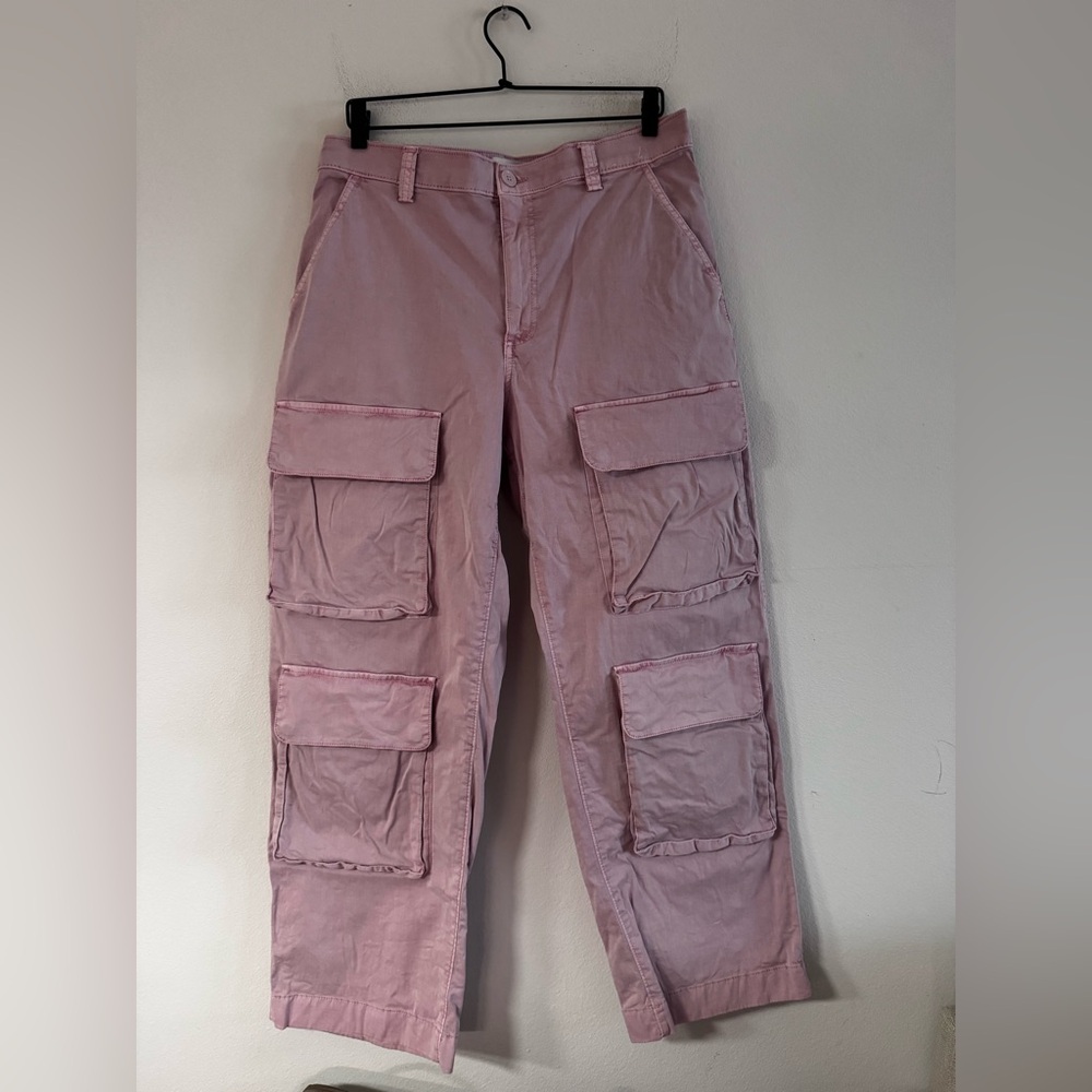 Abercrombie & Fitch Garment Dyed Pink Cargo Pant 31 12R